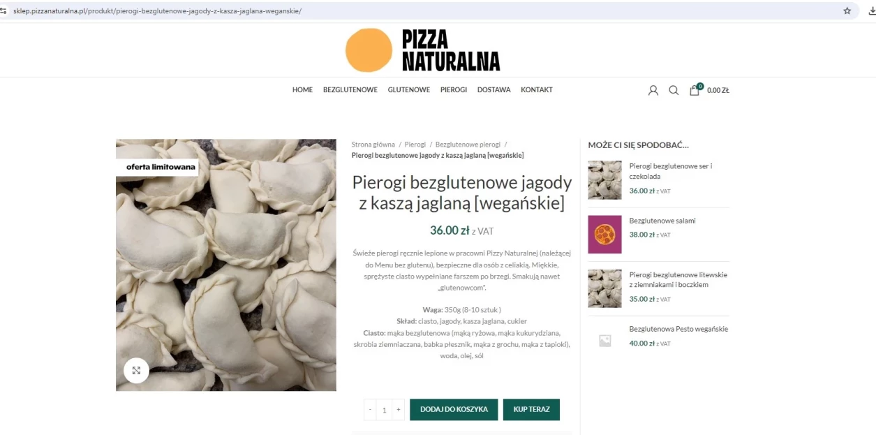 pizza naturalna weganskie pierogi bezglutenowe najlepsze